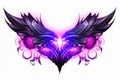 an illustration of a winged angel with purple and blue colors