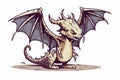 Adorable yet Frightening Undead Dragon in Comic Style, Generative AI