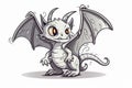 Adorable yet Frightening Undead Dragon in Comic Style, Generative AI