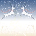 Illustration, winter tale, deers