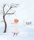 Winter theme vector illustration card