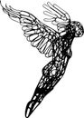 Illustration wire art of an angel Royalty Free Stock Photo