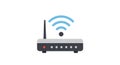 Illustration of a wireless router with a simplistic design. The router is Royalty Free Stock Photo