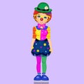 Woman with clown costume