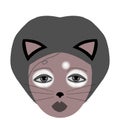 Illustration of a woman disguised as a cat