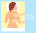 Illustration of woman doing back massage. spa treatments. massage.