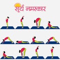 Illustration of woman doing SURYA NAMASKAR