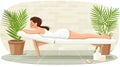 Illustration of a woman enjoying a spa massage. Royalty Free Stock Photo