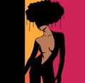 illustration of a woman with frizzy hair, very cool