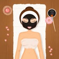 Woman makes black mask