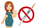 Illustration of woman opposed to the vaccine