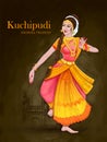 woman performing Kuchipudi dance traditional folk dance of Andhra Pradesh, India