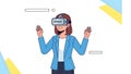 VR Woman Virtual Reality, Metaverse, Technology, Business Royalty Free Stock Photo