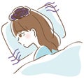 Illustration of a woman who cannot sleep well vector illustration