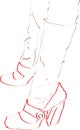 Illustration of women's feet