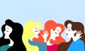 Illustration of women`s gossip Royalty Free Stock Photo