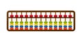 Illustration wooden abacus with beads. Soroban for learning mental arithmetic for kids