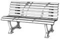 Illustration of a wooden park bench