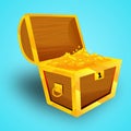Treasure chest illustration with coins
