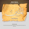 Illustration of the word Allah written on a tattered manuscript with meaning and explanation