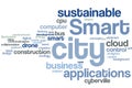 Smart City word cloud Royalty Free Stock Photo