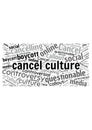 Illustration of a word cloud with words representing cancel culture Royalty Free Stock Photo