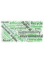 Illustration of a word cloud with words representing the environment and being green Royalty Free Stock Photo