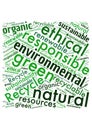 Illustration of a word cloud with words representing the environment and being green Royalty Free Stock Photo