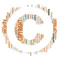 Illustration word of copyright symbol