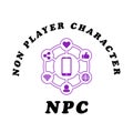 Illustration of the word NON PLAYER CHARACTER and gift icon.NPC that is going viral in one of the social media
