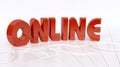 Illustration With the Word Online in Red Royalty Free Stock Photo