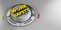 Illustration of Work Safety knob button switch. High confidence level concept. Technical design, management modern.