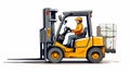 Illustration of a Worker Operating a Forklift. Generative ai Royalty Free Stock Photo