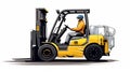 Illustration of a Worker Operating a Forklift. Generative ai Royalty Free Stock Photo