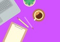 Flat lay style workspace illustration