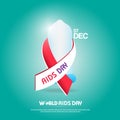 Illustration Of World Aids Day With Aids Awareness Ribbon and Condom