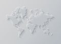 Illustration of a world map made of dots on a white background Royalty Free Stock Photo