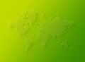 Illustration of a world map made of stars on a green background Royalty Free Stock Photo