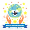 Poster of the world population day with message of family planning