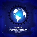 Poster of world population day with earth