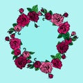 Illustration of a wreath of roses