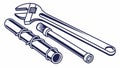 Wrenches and Pipe Illustration Plumbing Repair Tools, vector design Generative AI Royalty Free Stock Photo