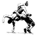 The illustration Wrestlers in fight