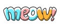 Illustration of written kitty meow. Cartoon lettering. Royalty Free Stock Photo