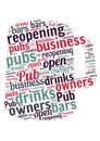 Illustration of a word cloud representing pubs reopening