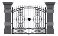 A illustration of a wrought iron gate