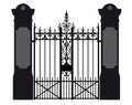 Illustration of a wrought iron gate