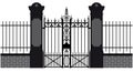Illustration of a wrought iron gate