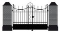 Illustration of a wrought iron gate