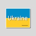 Illustration, yellow-blue flag of the state of Ukraine with the inscription.